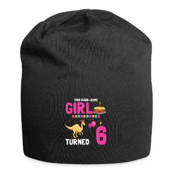 Parasaurolophus design dinosaur birthday - Jersey Beanie - black - Front