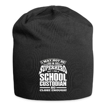 Super-héros concierge d’école - Bonnet en jersey - noir - Devant