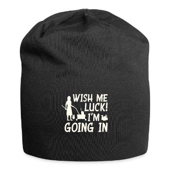 Lustiges Schulhausmeisterin Putzen - Jersey-Beanie - Schwarz - Vorne