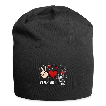 Wein Pong Trinkspiel - Jersey-Beanie - Schwarz - Vorne