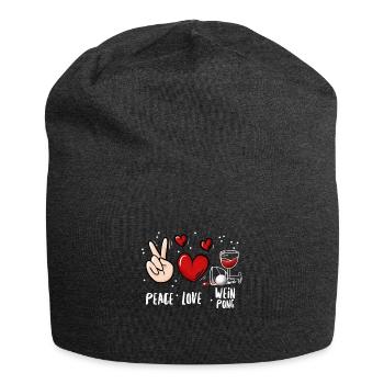 Wein Pong Trinkspiel - Jersey-Beanie - Anthrazit - Vorne