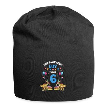 Parasaurolophus Boys Design Birthday Party - Jersey Beanie - black - Front