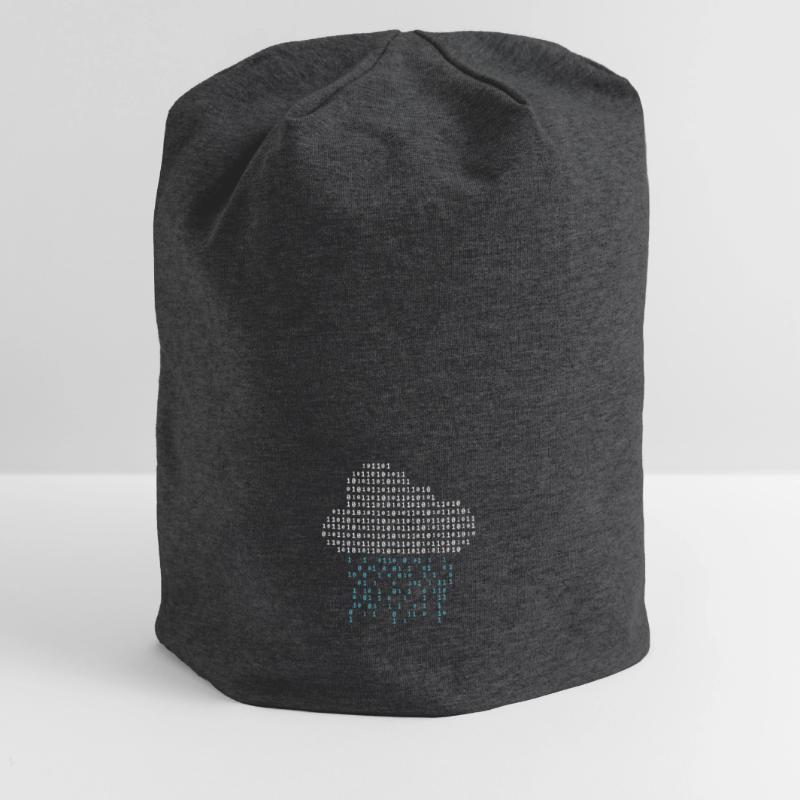 Programmer - binary code cloud rain Jersey Beanie