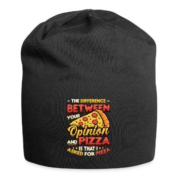 J’ai demandé une pizza. - Bonnet en jersey - noir - Devant