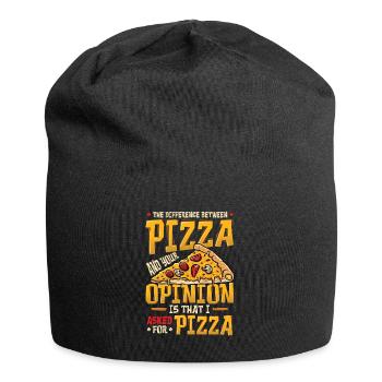 J’ai demandé une pizza. - Bonnet en jersey - noir - Devant