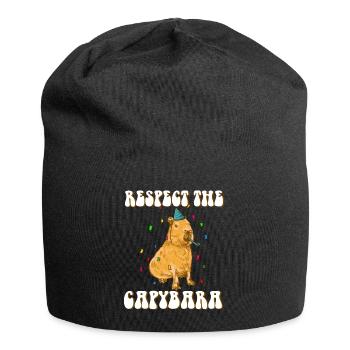 Capybara anniversaire drôle de dicton - Bonnet en jersey - noir - Devant