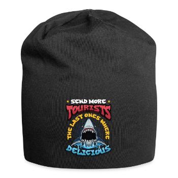 Schicken Sie Mehr Touristen - Jersey-Beanie - Schwarz - Vorne