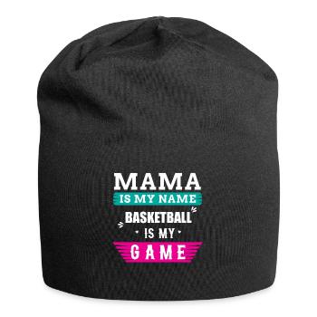 Basketball Mama Spruch - Jersey-Beanie - Schwarz - Vorne