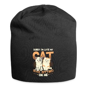 Sorry I'm late - Jersey Beanie - black - Front