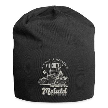 Motard le meilleur viticulteur cadeau vigneron - Bonnet en jersey - noir - Devant