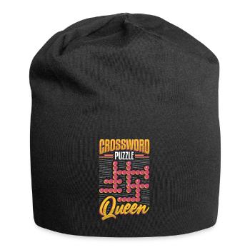 Mots croisés Queen Mots croisés Puzzle - Bonnet en jersey - noir - Devant
