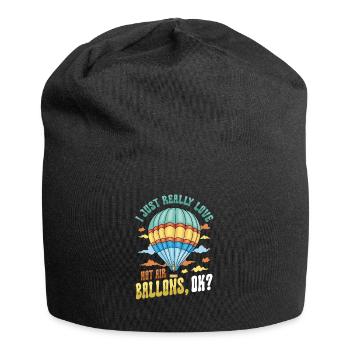 I just love hot air balloons very much - Jersey Beanie - black - Front