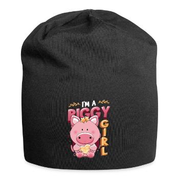 Im A Piggy Girl, Schweineliebhaber - Jersey-Beanie - Schwarz - Vorne