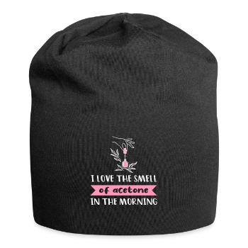 J’adore l’odeur de l’acétone le matin - Bonnet en jersey - noir - Devant