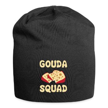 Gouda design for cheese dairy and Gouda cheese - Jersey Beanie - black - Front