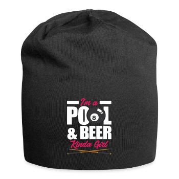 Billard Mädchen Frau Bier Hobby - Jersey-Beanie - Schwarz - Vorne