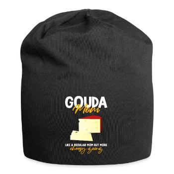 Gouda design for cheese dairy and Gouda cheese - Jersey Beanie - black - Front