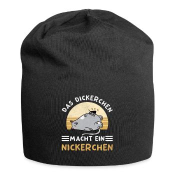 Das Dickerchen Macht Ein Nickerchen Morgenmuffel - Jersey-Beanie - Schwarz - Vorne