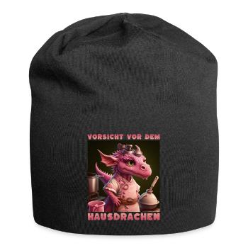 Vorsicht Vor Dem Hausdrachen - Jersey-Beanie - Schwarz - Vorne