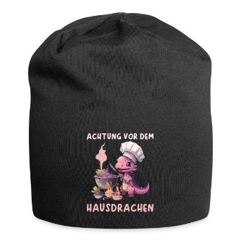 Achtung vor dem Hausdrachen - Jersey-Beanie - Schwarz - Vorne