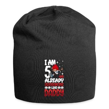 Ich bin 5 - Mädchen Rocker - Jersey-Beanie - Schwarz - Vorne
