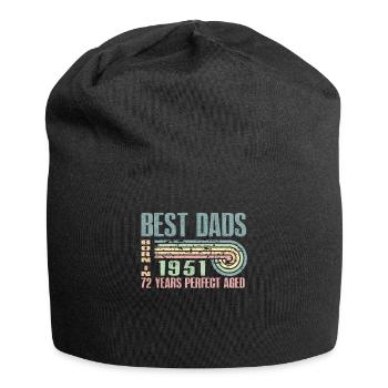 Die Besten Väter Sind 1951 Geboren, 72 Jahre Alt, - Jersey-Beanie - Schwarz - Vorne