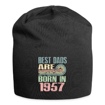 Die Besten Väter Sind 1957 Geboren, 66 Jahre Alt, - Jersey-Beanie - Schwarz - Vorne