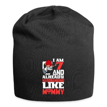 Ich bin 7 - Mädchen Rocker - Jersey-Beanie - Schwarz - Vorne