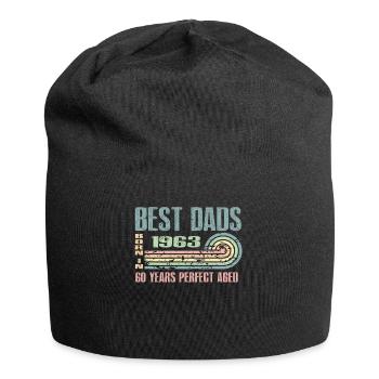Die Besten Väter Sind 1963 Geboren, 60 Jahre Alt, - Jersey-Beanie - Schwarz - Vorne