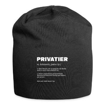 Privatier Definition - Jersey-Beanie - Schwarz - Vorne
