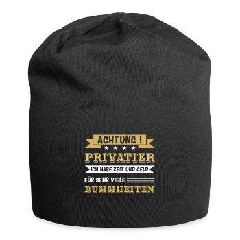 Achtung Privatier - Jersey-Beanie - Schwarz - Vorne