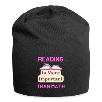 Lesen ist wichtiger als Mathe-liebendes Lesen - Jersey-Beanie - Schwarz - Vorne