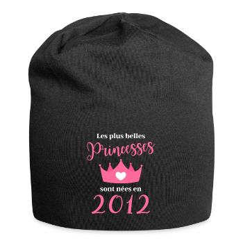 Les plus belles princesses sont nées en 2012 - Bonnet en jersey - noir - Devant