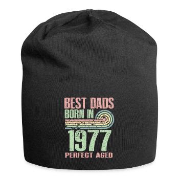 Die Besten Väter Sind 1977 Geboren, 46 Jahre Alt, - Jersey-Beanie - Schwarz - Vorne
