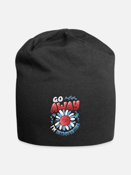 Geh Weg, Ich Bin Introvertiert, Schüchtern - Jersey-Beanie - Schwarz