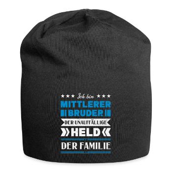 Mittelkind Sandwichkind Mittlerer Bruder - Jersey-Beanie - Schwarz - Vorne