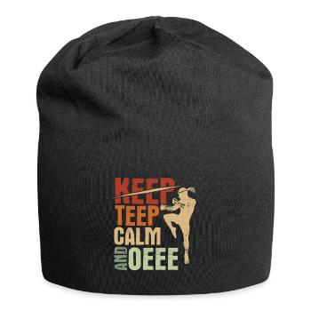 Thaiboxen Muay Thai - Jersey-Beanie - Schwarz - Vorne
