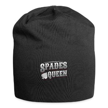 Dame de pique, jeu de cartes de pique - Bonnet en jersey - noir - Devant