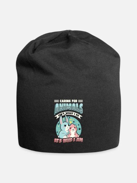 Prendre soin des animaux - refuge pour animaux, amoureux des animaux - Bonnet en jersey - noir