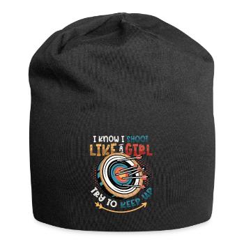 I know I'm shooting like a girl - Jersey Beanie - black - Front