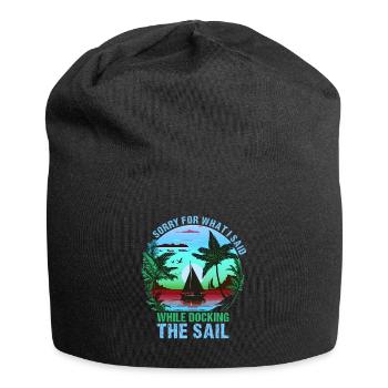 Retro Segelboot Segler Kapitän Geschenk - Jersey-Beanie - Schwarz - Vorne