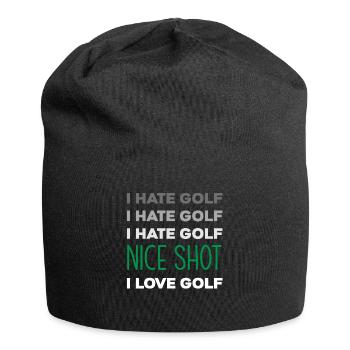 Golf Sportsman Quote Gift - Jersey Beanie - black - Front
