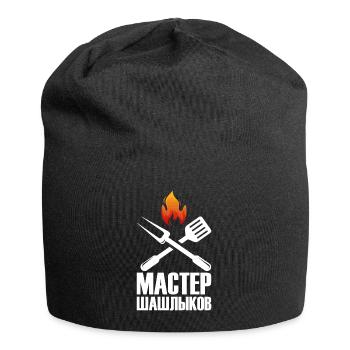 Schaschlik Meister Grill Russische Spieße grillen - Jersey-Beanie - Schwarz - Vorne