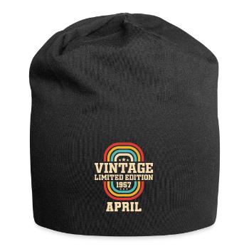 66. Geburtstag April Jahrgang 1957 Vintage - Jersey-Beanie - Schwarz - Vorne