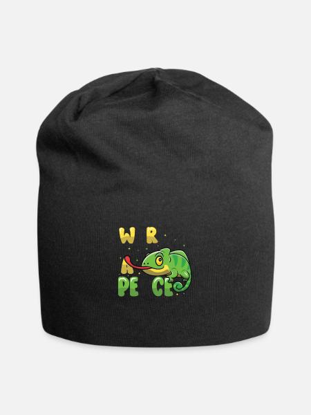 Friedens-Cameleon, Friedensbewegung - Jersey-Beanie - Schwarz
