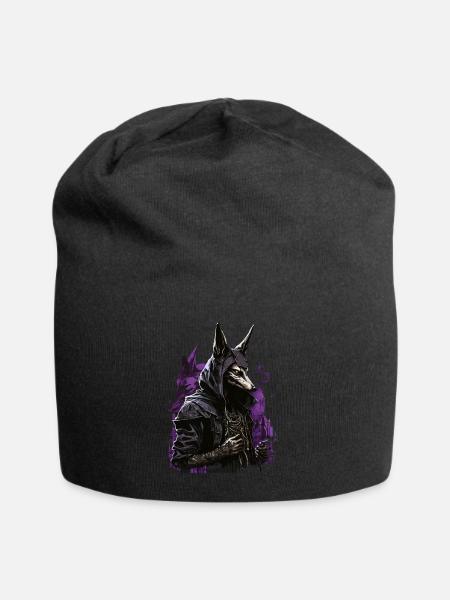 Anubis Totengott Futuristisch Geschenk - Jersey-Beanie - Schwarz
