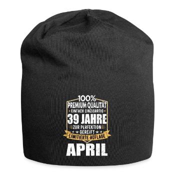39. Geburtstag April Jahrgang 1984 Vintage - Jersey-Beanie - Schwarz - Vorne