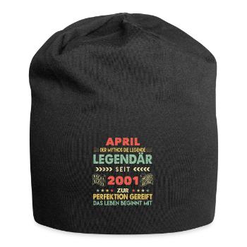 22. Geburtstag April Jahrgang 2001 Vintage - Jersey-Beanie - Schwarz - Vorne