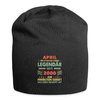 23. Geburtstag April Jahrgang 2000 Vintage - Jersey-Beanie - Schwarz - Vorne