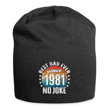 Bester Papa der Welt seit 1981 No Joke - Jersey-Beanie - Schwarz - Vorne